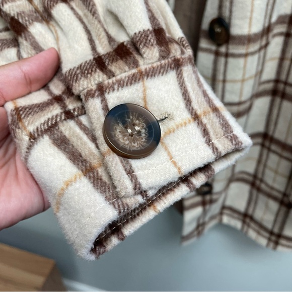 Vine & Valley womens shacket oversized plaid wool blend with pockets size XL - Picture 4 of 9